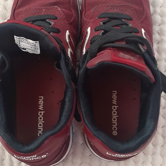 New Balance 574 | Kids 13.5 | Burgundy Black White - Picture 6 of 7